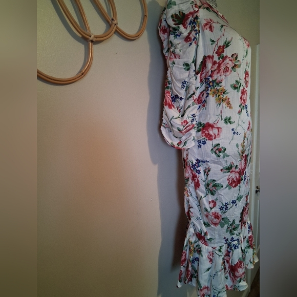 byTiMo Bubble Floral-Printed Satin Ruched Minidress Size L - Picture 6 of 15